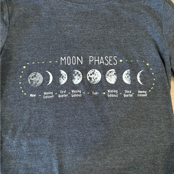 Cat & Jack Gray Short Sleeve Tee with Moon Phases - Picture 2 of 3